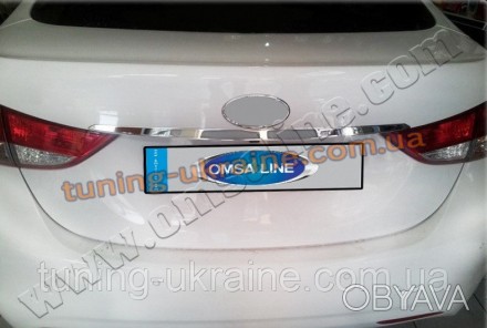  Накладка над номером Omsa на Hyundai Elantra 2011-2016 изготовлена из пищевой н. . фото 1