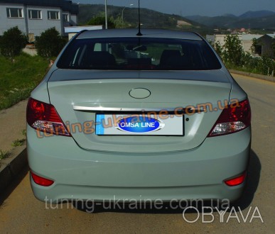  Накладка над номером Omsa на Hyundai Accent 2011 изготовлена из пищевой нержаве. . фото 1