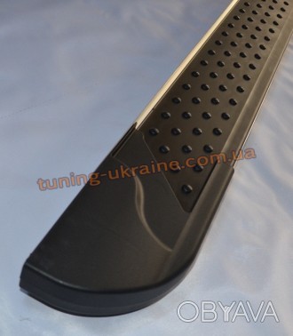  Пороги алюминиевые Allmond Black для Opel Combo C 2001-2011 изготовлены из спец. . фото 1