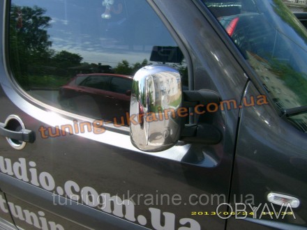  Накладки на зеркала из АБС пластика Omsa на Fiat Doblo 2000-2010. Металлический. . фото 1