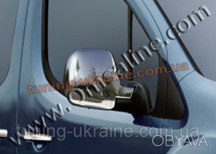  Накладки на зеркала из АБС пластика Omsa на Peugeot Partner 1996-2008. Металлич. . фото 1