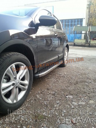  Пороги алюминиевые BlackLine для Nissan Qashqai 2006-2011 изготовлены из специа. . фото 1