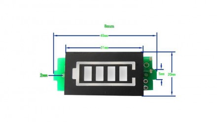  Індикатор заряду розряду 10х18650 36V 3х2см. . . фото 3