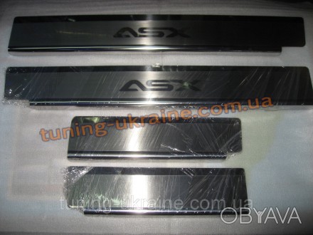 
Хром накладки на пороги надпись гравировкой для Mitsubishi ASX 2010-2012
компле. . фото 1
