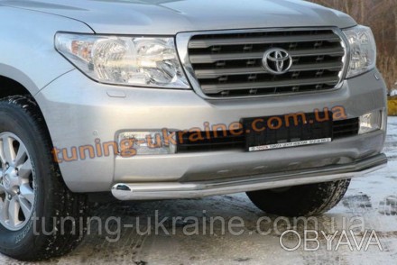 Защита переднего бампера труба одинарная для Toyota Land Cruiser 200 2012 выполн. . фото 1