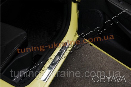  Накладки на пороги Omsa на Renault Clio 2012 изготовлены из пищевой нержавейки . . фото 1