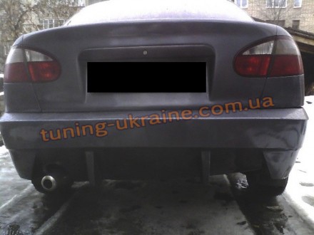 Задний бампер RS из стеклопластика для ЗАЗ Ланос Седан, выполнен в строгом спорт. . фото 4