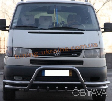  Кенгурятник на Volkswagen T4 1990-2003 состоит из трубы диаметром 60мм и перемы. . фото 1