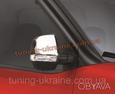  Накладки на зеркала из АБС пластика Omsa на Opel Combo D 2011. Металлический бл. . фото 1