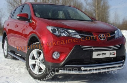 Защита переднего бампера труба двойная D60-42 на Toyota RAV 4 2013. Харків. фото 1 Защита переднего бампера труба двойная D60-42 на Toyota RAV 4 2013. Харків. фото 1