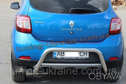  Защита заднего бампера на Renault Sandero Stepway 2014 состоит из V-образной тр. . фото 1