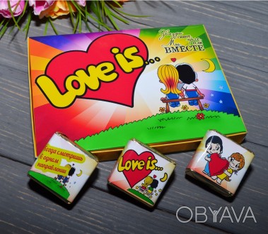  
Шоколадный набор "Love is"
	Включает в себя 12 конфеток Птичье молоко в красоч. . фото 1