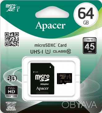 
MicroSDXC Карта памяти 64 GB C10 UHS-I APACER AP64GMCSX10U1-R
	Объём памяти
	
	. . фото 1