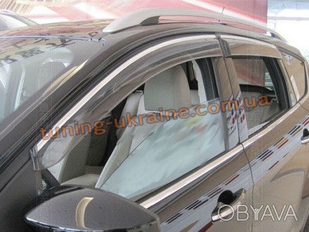 Ветровики на Ford Kuga 2012+ точно крепятся по верхнему контуру над окнами. Ветр. . фото 1