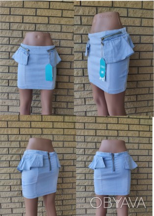 Юбка женская джинсовая стрейчевая UNO, 97% коттон, 3% эластан.
Доступные размеры. . фото 1