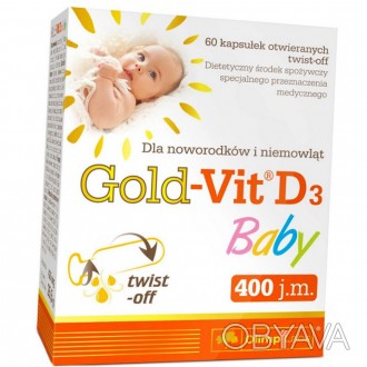 
Описание OLIMP Gold-Vit D3 Baby 
Препарат содержит витамин D, который необходи. . фото 1