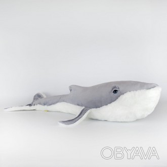 Игрушка большой плюшевый горбатый кит от Kidsqo мягкий игрушечный кит пошит из н. . фото 1