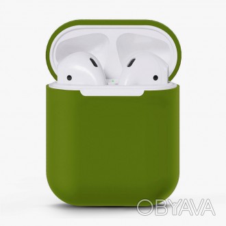 Силиконовый Чехол для AirPods Зелёный - чехол Silicone Case защитит ваши Apple A. . фото 1