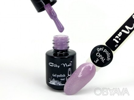 Опал 03 гель лак - Фиолетовый гель лак с блестками gel polish OPAL City Nail 6мл. . фото 1