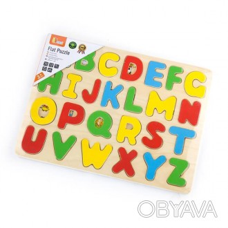 Дерев'яний пазл Viga Toys Англійський алфавіт – навчальна іграшка для малю. . фото 1
