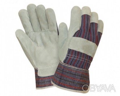 Перчатки рабочие комбинированные кожа ткань Werk WE2114 надежные рабочие перчатк. . фото 1