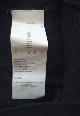 Стильное платье машинная вязка с узором немецкого бренда S.Oliver размер UK 16 в. . фото 7