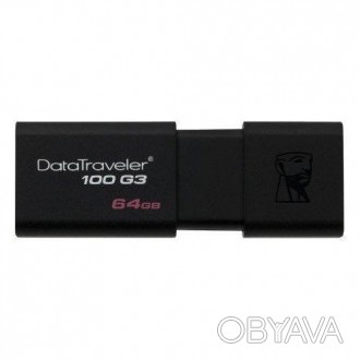 
Накопитель Kingston DataTraveler 100 G3 USB 3.0 64GB черный (DT100G3/64GB)
	
	
. . фото 1