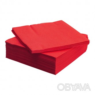 Красные двухслойные салфетки станут отличным украшением Вашего праздничного стол. . фото 1