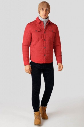 Стеганая куртка-рубашка мужская Finn Flare стеганая с отложным воротником на пла. . фото 4