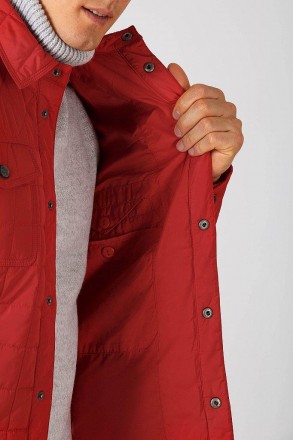 Стеганая куртка-рубашка мужская Finn Flare стеганая с отложным воротником на пла. . фото 7