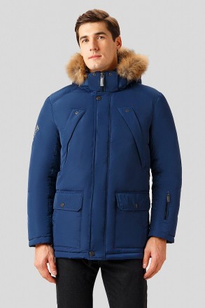 Мужской пуховик с мехом Finn Flare W18-42007-114 синий L. Киев. фото 1 Мужской пуховик с мехом Finn Flare W18-42007-114 синий L. Киев. фото 1