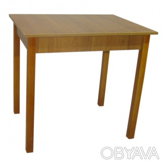 Кухонный стол прямоугольной формы с ногами из натурального дерева. Столешница ст. . фото 1
