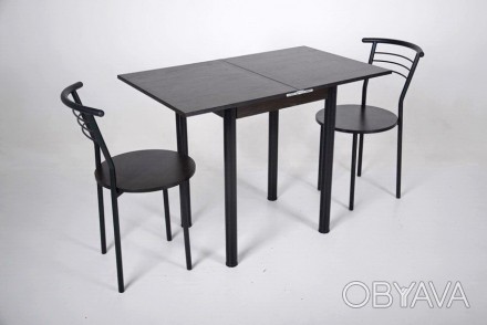 Компактный раскладной комплект стол + 2 стула для небольшой кухни. Аккуратный и . . фото 1