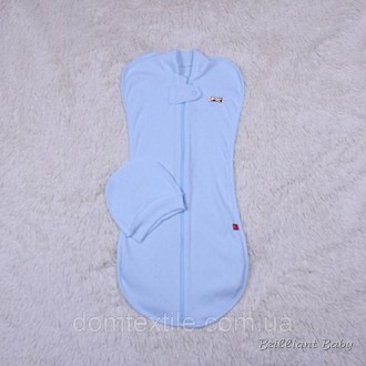 Кокон для новорожденных Нежность (голубой)
Нарядная легкая евро пеленка на молни. . фото 3