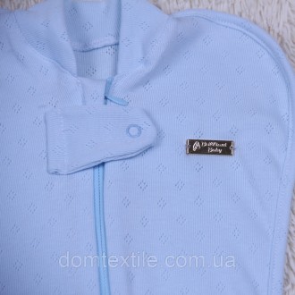 Кокон для новорожденных Нежность (голубой)
Нарядная легкая евро пеленка на молни. . фото 4