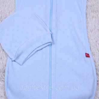 Кокон для новорожденных Нежность (голубой)
Нарядная легкая евро пеленка на молни. . фото 5