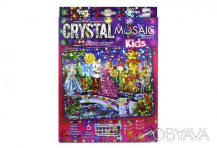 Набір Мозаїка з кристалів Crystal Mosaic Kids 06 Попелюшка Danko Toys CRMk-01-06. . фото 1