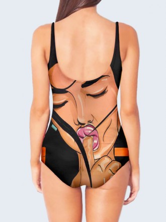 Модный 3D-купальник Girl с красочным рисунком. Состав: 80% полиэстер, 20% эласта. . фото 3