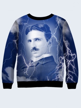 Классный свитшот Tesla с изображением известного изобретателя.
	Материал:
	- Дву. . фото 3