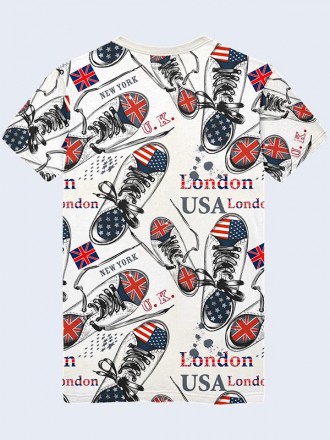 Молодежная футболка Кеды Великобритания со стильным рисунком. Материал: 100% пол. . фото 3