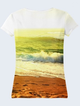 Прекрасная футболка Летнее море с красочным фотопринтом. Материал: 100% полиэсте. . фото 3