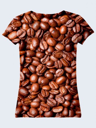 Женская футболка с кофейными зернами с эффектом 3D от производителя. Материал: 1. . фото 3