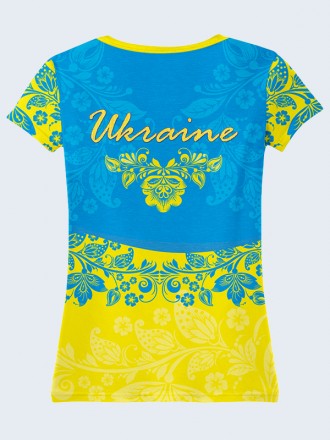 Патриотичная футболка Сердце Украины с красочным рисунком. Материал: 100% полиэс. . фото 3