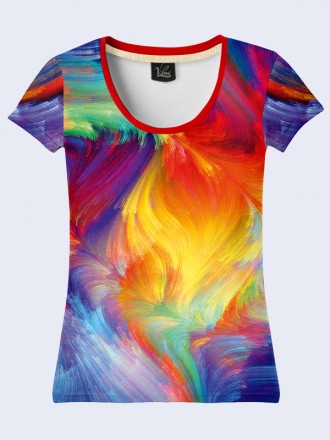 Отличная яркая футболка Colorful с разноцветным принтом. Материал: 100% полиэсте. . фото 3