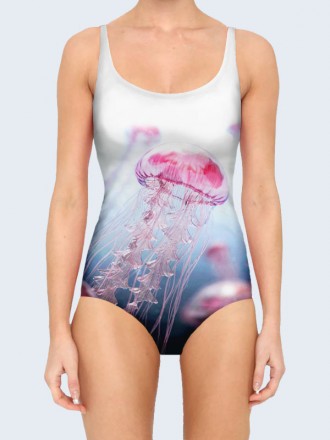 Превосходный купальник Pink jellyfish с классным рисунком. Состав: 80% полиэстер. . фото 2