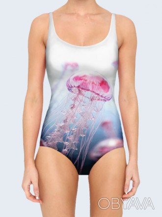 Превосходный купальник Pink jellyfish с классным рисунком. Состав: 80% полиэстер. . фото 1