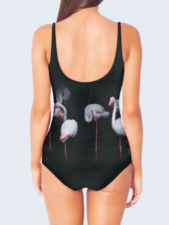 Красочный купальник Flamingo birds с оригинальным рисунком. Состав: 80% полиэсте. . фото 3