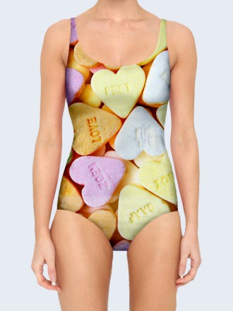 Прекрасный купальник Candy hearts с креативным рисунком. Состав: 80% полиэстер, . . фото 2