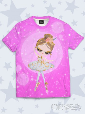 Прелестная футболка Young ballerina с модным 3D-принтом. Материал: 100% полиэсте. . фото 1