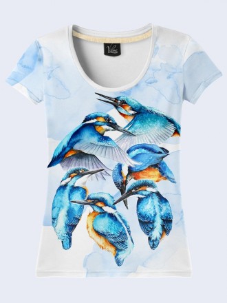 Красочная футболка Kingfishers с модным 3D-рисунком. Материал: 100% полиэстер.. . фото 2